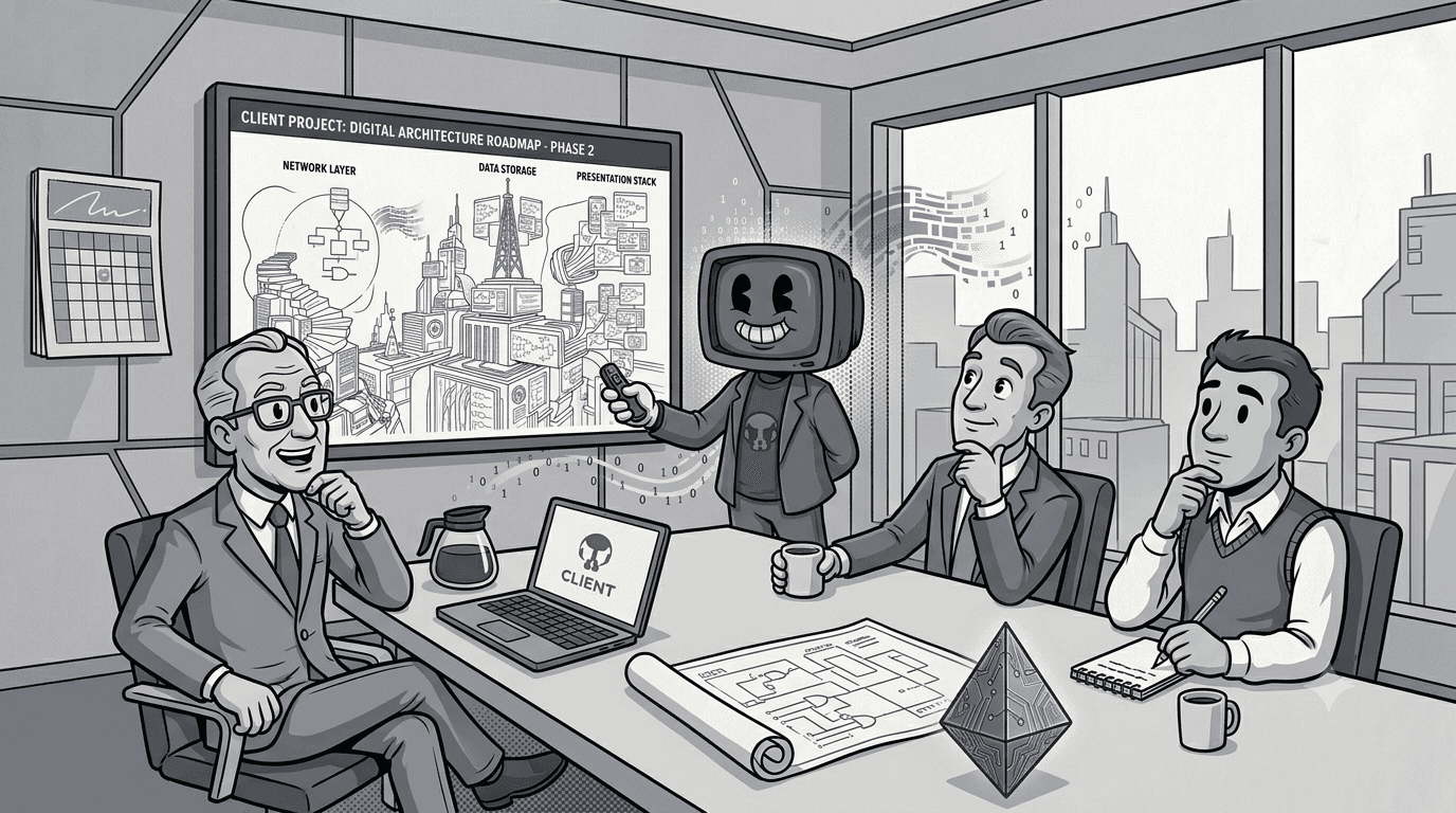 Illustration of presenting to a group