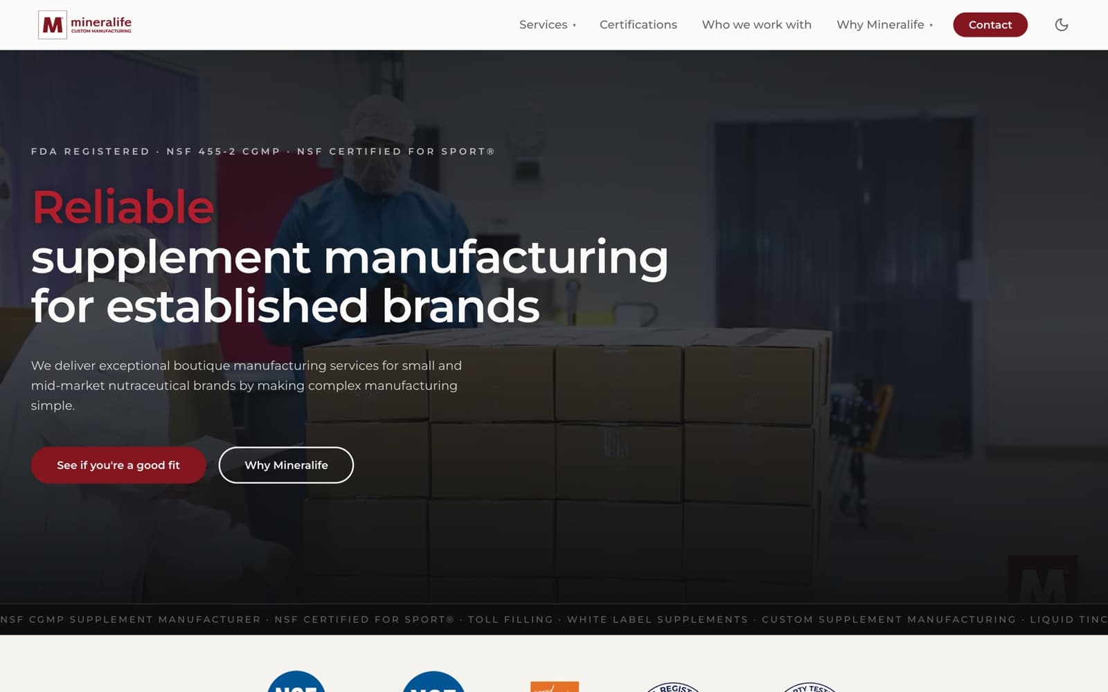 Mineralife B2B homepage