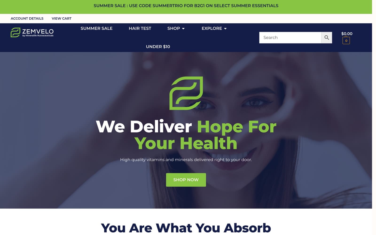 Zemvelo homepage